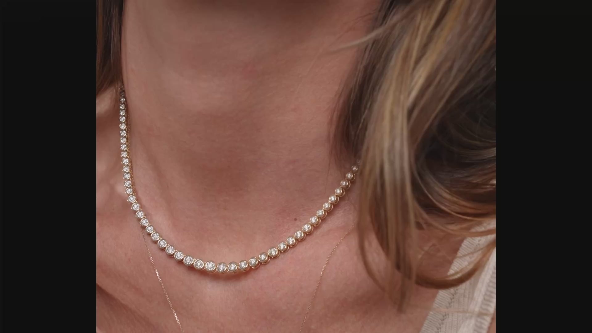 Bezel Moissanite Tennis Necklace