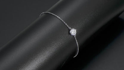 Moissanite Bracelet With Round Solitaire 1 Carat Pendant