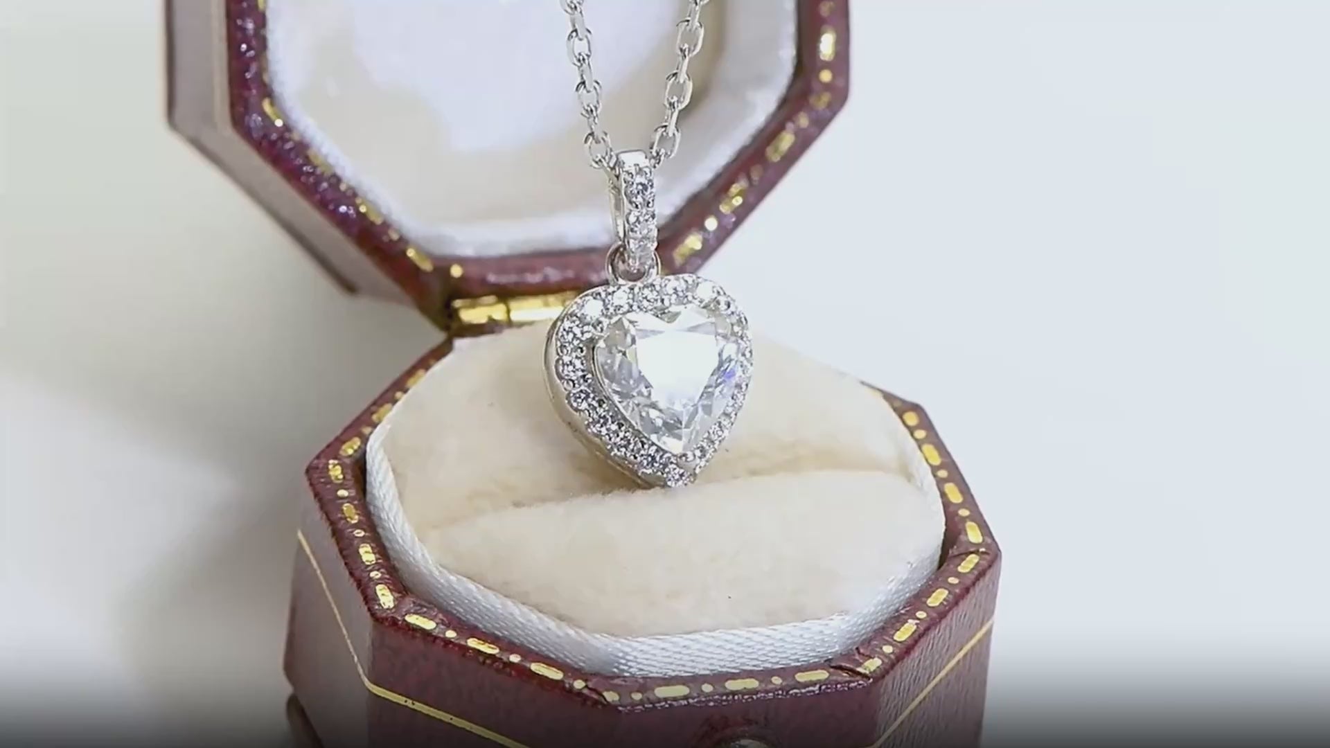 Moissanite Heart Halo Pendant