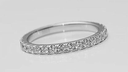 Silver Moissanite Eternity Wedding Band