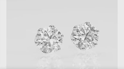 Moissanite Stud Six Claws Earrings