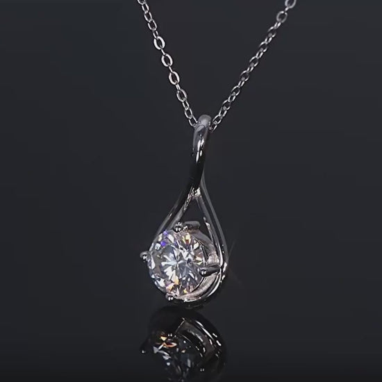 Delicate Drop-shaped Diamond Pendant 