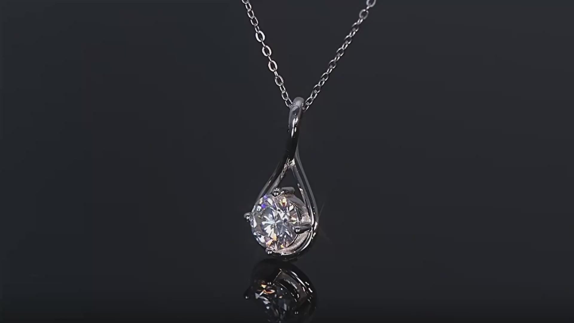 Delicate Drop-shaped Diamond Pendant 