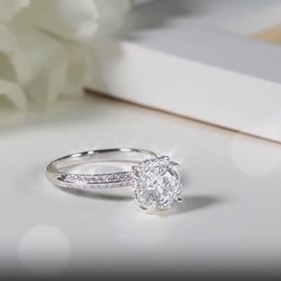 Moissanite Diamond Halo Ring