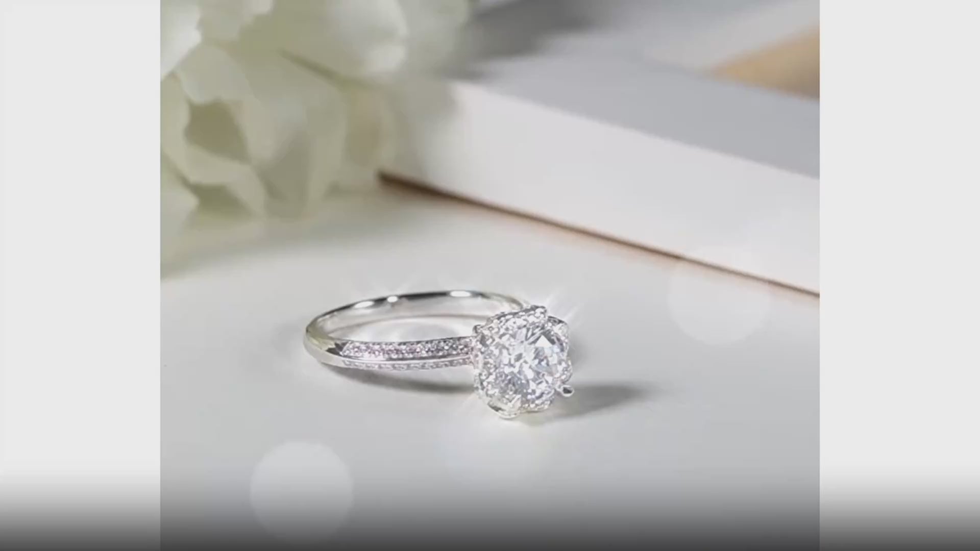 Moissanite Diamond Halo Ring