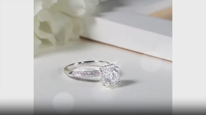 Moissanite Diamond Halo Ring