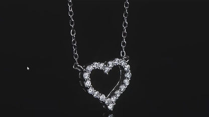 Round Cut Moissanite Heart Pendant Necklace