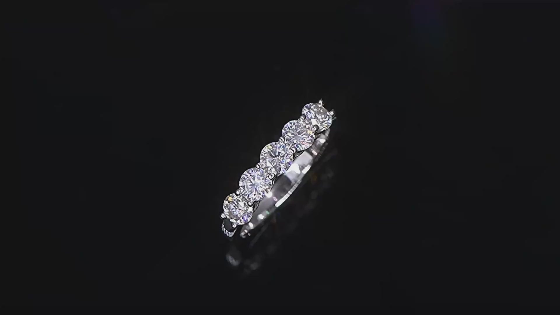 Moissanite Silver Wedding Band