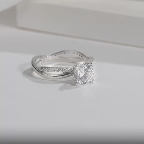 Twisted Round Moissanite Engagement Ring