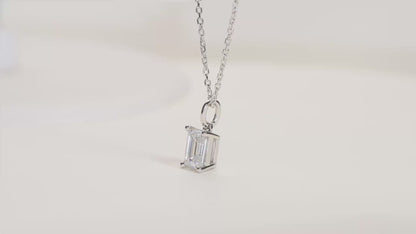 Emerald Cut Moissanite Diamond Pendant